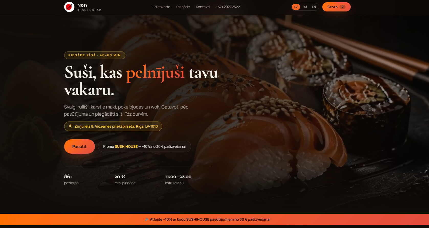Сайт ndsushihouse.lv